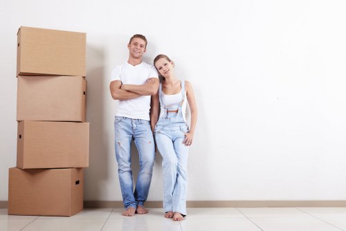 Business relocation team managing office furniture move in Barkingside