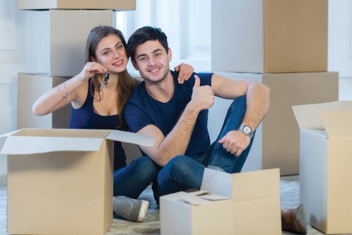 Removal van and moving team planning a house move in Barkingside