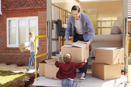 Van loading boxes for a Man With Van Barkingside service