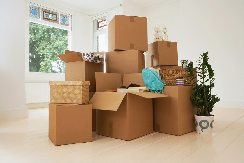 Reusable packing and separated recyclables during a house move