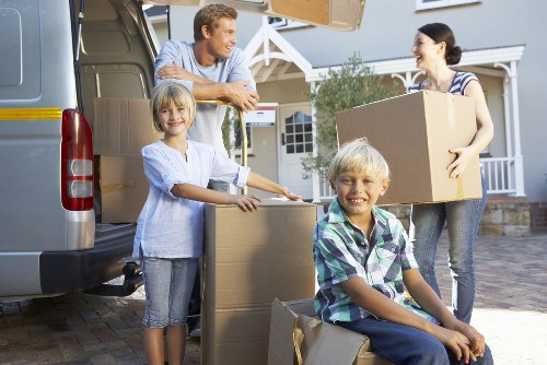 Professional movers planning access for a Barkingside property