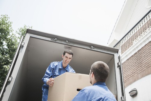 Boxes and sorted materials being taken to a local transfer station