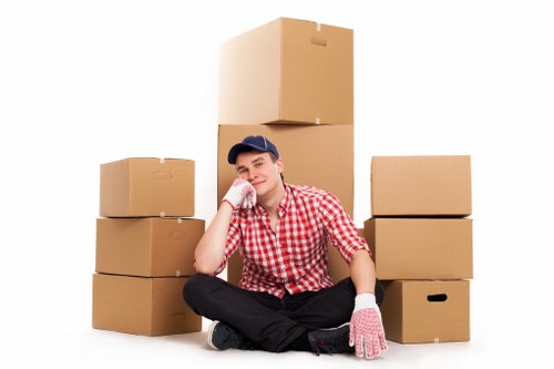 Residential move in Barkingside with furniture and boxes